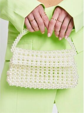 Moda Luxe Darcy Evening Bag  - Pearl Beaded Handbag